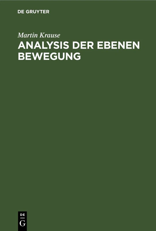 Analysis Der Ebenen Bewegung