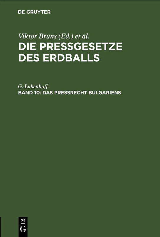 Das Preßrecht Bulgariens - Image 1