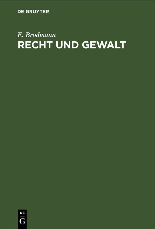 Recht Und Gewalt