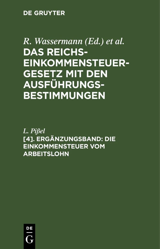Die Einkommensteuer Vom Arbeitslohn: Unter Berücksichtigung Des Gesetzes Vom 20. Juli 1922