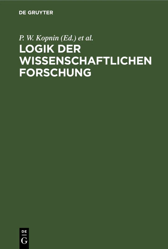 Logik Der Wissenschaftlichen Forschung