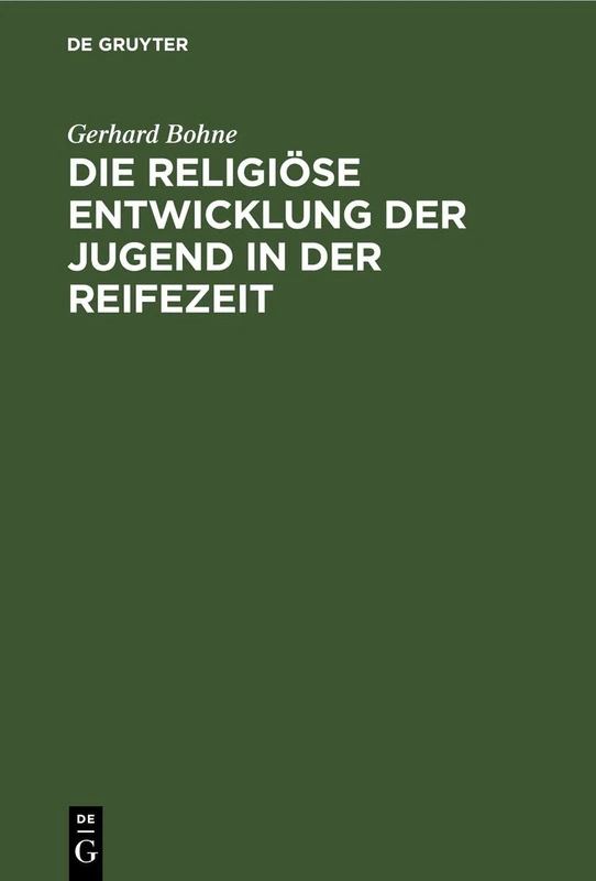 Die Religiöse Entwicklung Der Jugend in Der Reifezeit: Auf Grund Autobiographischer Zeugnisse - Image 1