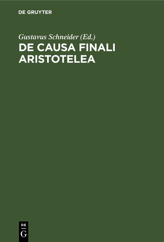 de Causa Finali Aristotelea