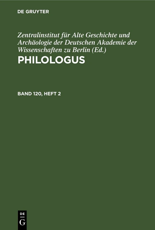 Philologus. Band 120, Heft 2