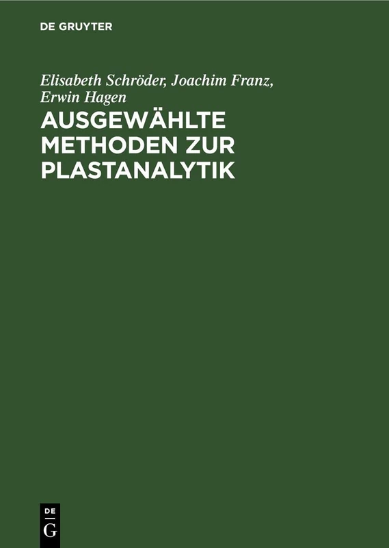 Ausgewählte Methoden Zur Plastanalytik