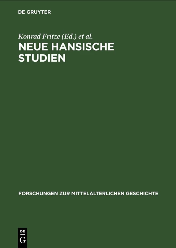 Neue Hansische Studien: 17 (Forschungen Zur Mittelalterlichen Geschichte)