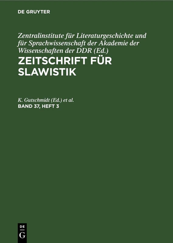 Zeitschrift Für Slawistik: 37