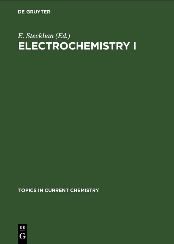 Electrochemistry I: 142 (Topics in Current Chemistry, 142)