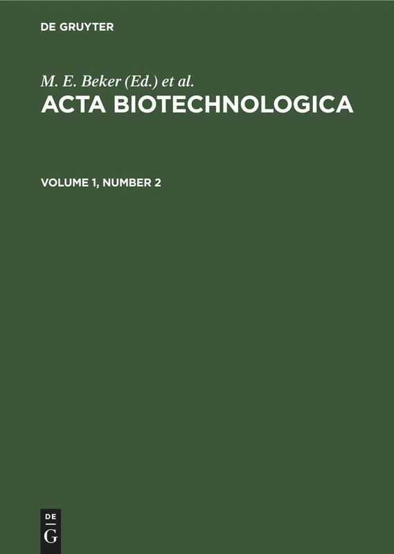 ACTA Biotechnologica. Volume 1, Number 2