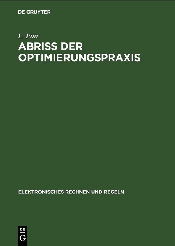 Abriss Der Optimierungspraxis: 19 (Elektronisches Rechnen Und Regeln)