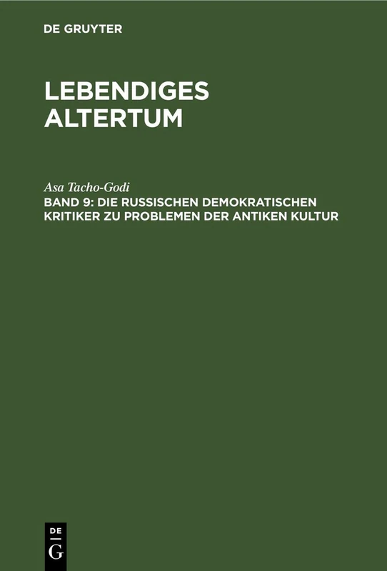 Die Russischen Demokratischen Kritiker Zu Problemen Der Antiken Kultur - Image 1