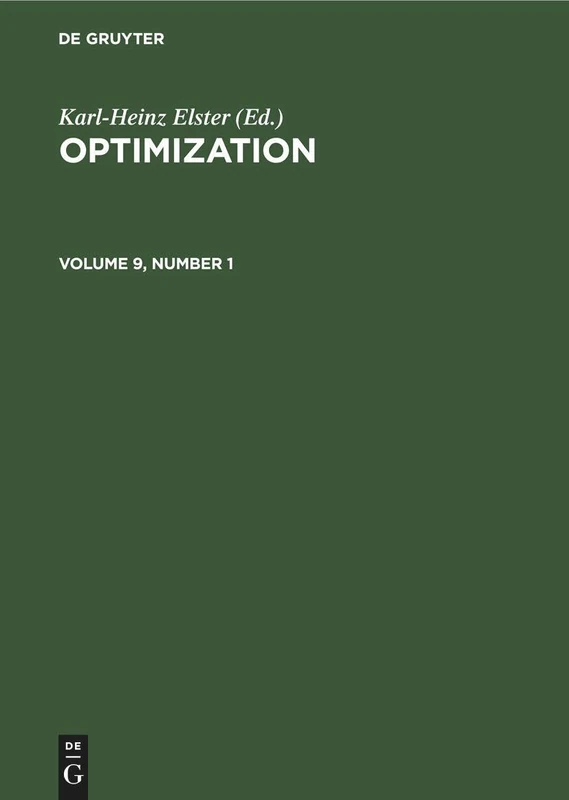 Optimization. Volume 9, Number 1