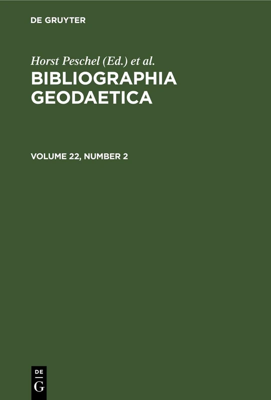 Bibliographia Geodaetica. Volume 22, Number 2