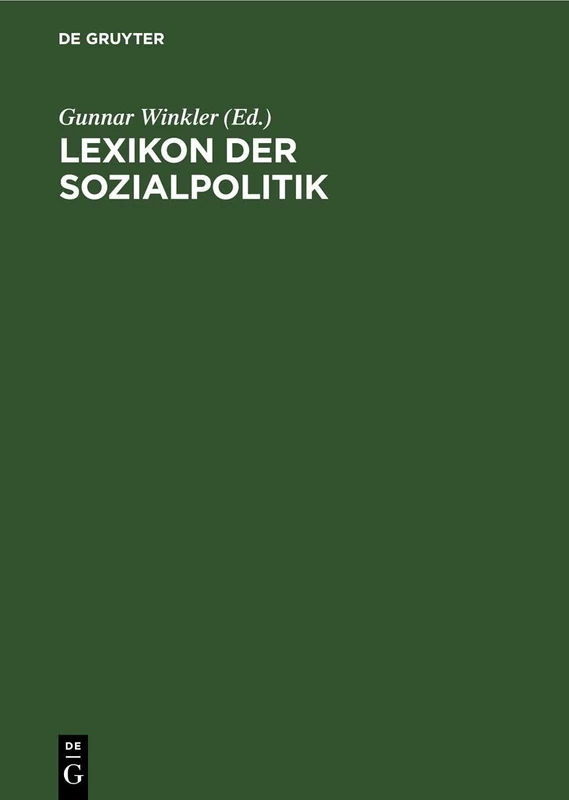 Lexikon Der Sozialpolitik