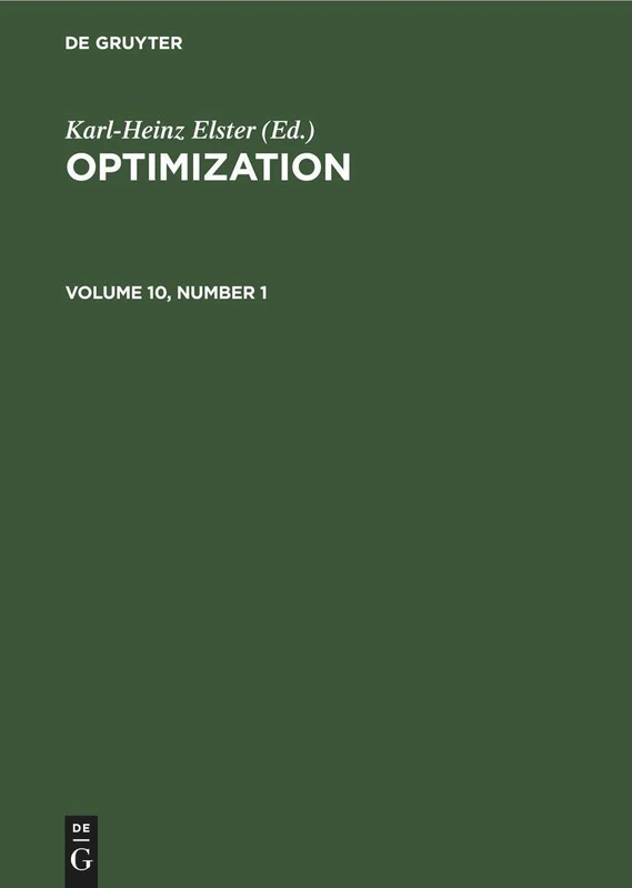 Optimization. Volume 10, Number 1
