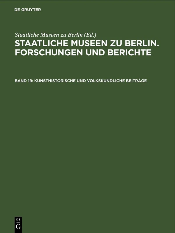 Kunsthistorische Und Volkskundliche Beiträge