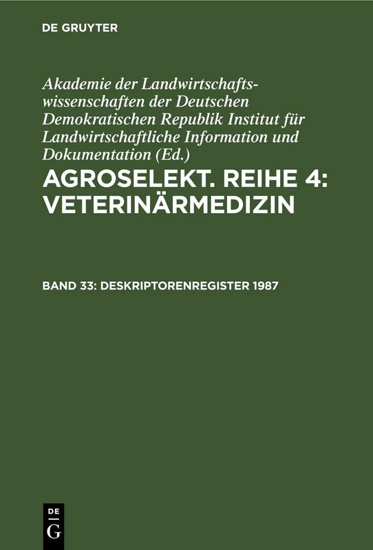 Deskriptorenregister 1987: (Hefte 1-12)