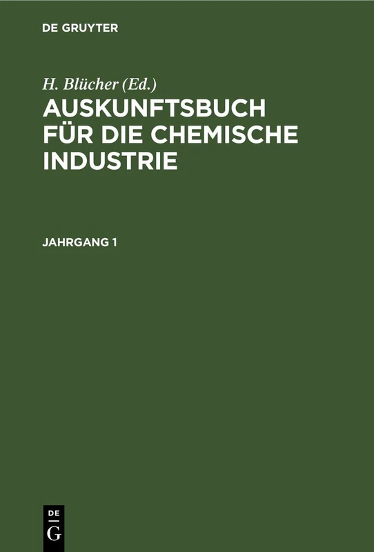 Auskunftsbuch Für Die Chemische Industrie