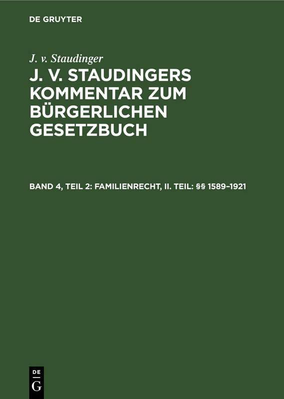 Familienrecht, II. Teil: §§ 1589-1921: 2