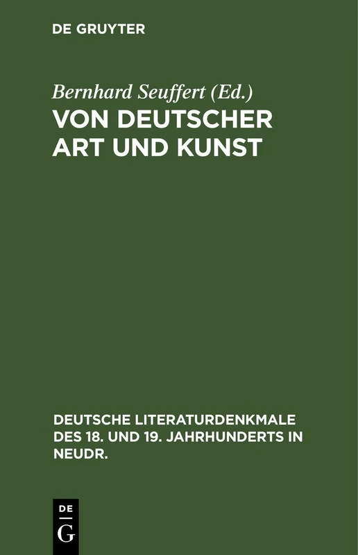 Von Deutscher Art Und Kunst: Einige Fliegende Blätter (1773): 40 (Deutsche Literaturdenkmale Des 18. Und 19. Jahrhunderts in N)