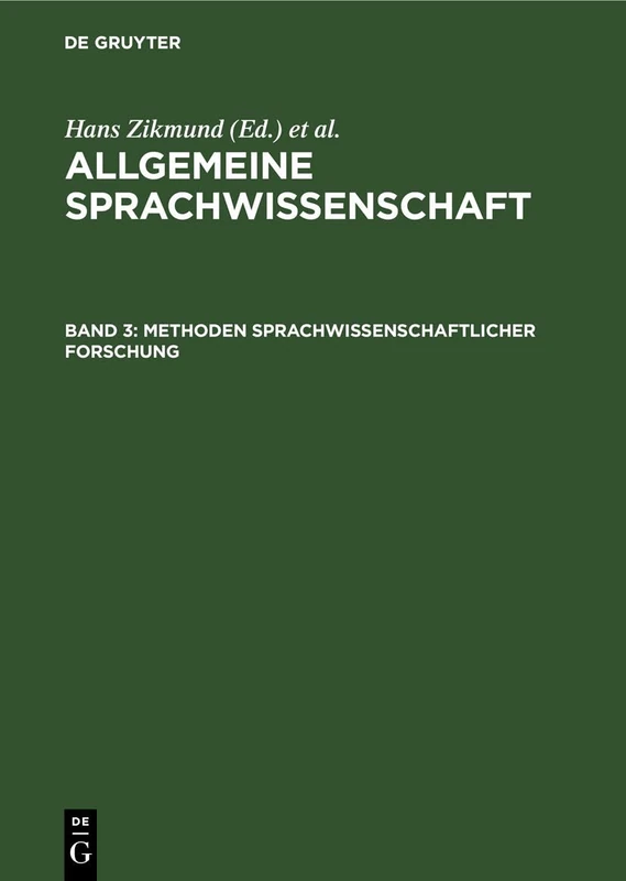 Methoden Sprachwissenschaftlicher Forschung