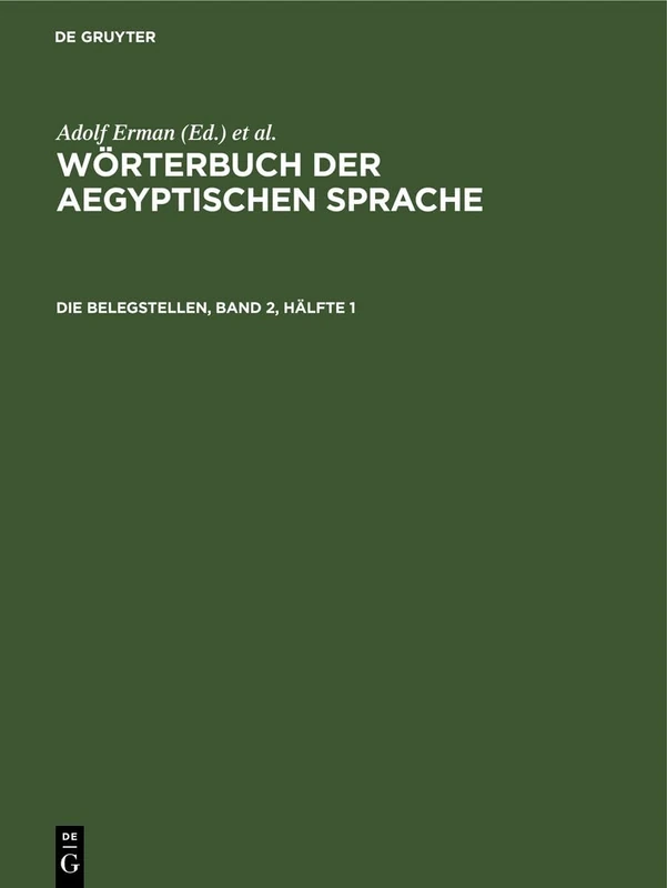 Die Belegstellen, Band 2, Hälfte 1