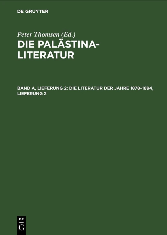 Die Literatur Der Jahre 1878-1894, Lieferung 2