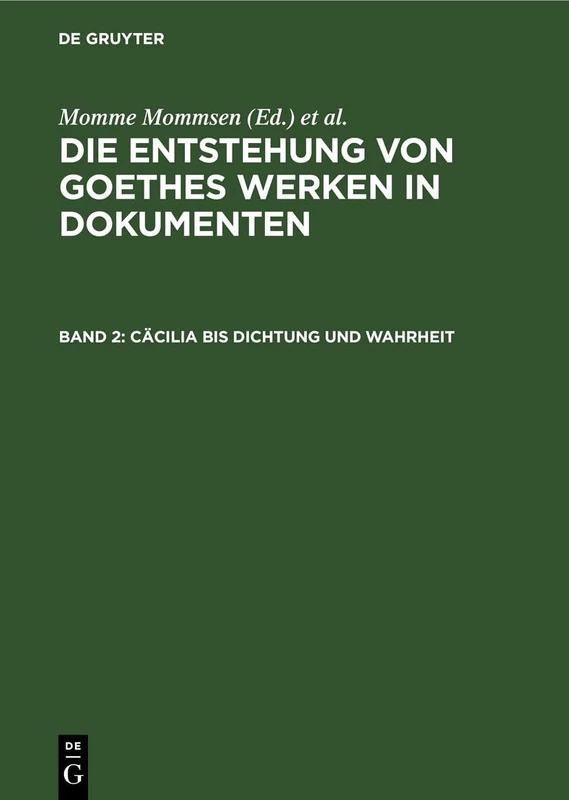 Cäcilia Bis Dichtung Und Wahrheit