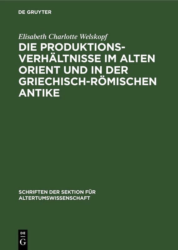 De Gruyter - Die Produktionsverhaltnisse Im Alten Orient