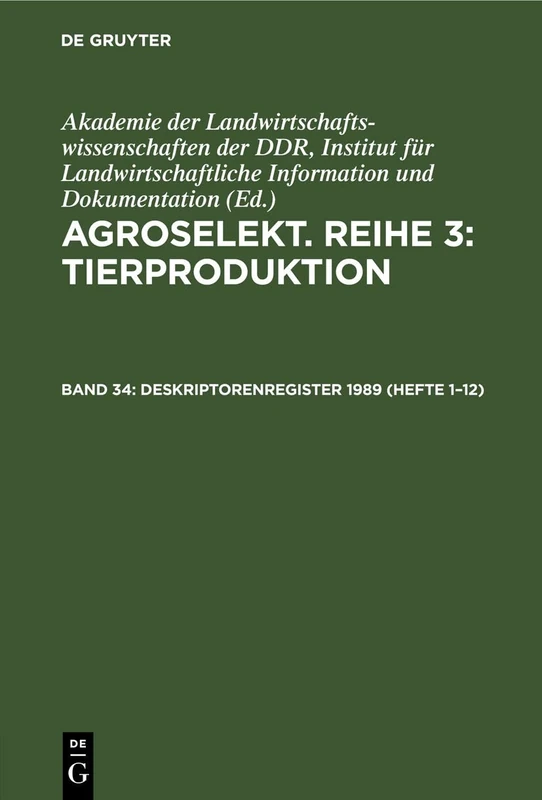 Deskriptorenregister 1989 (Hefte 1-12)