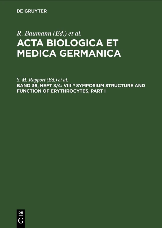 Viiith Symposium Structure and Function of Erythrocytes, Part I