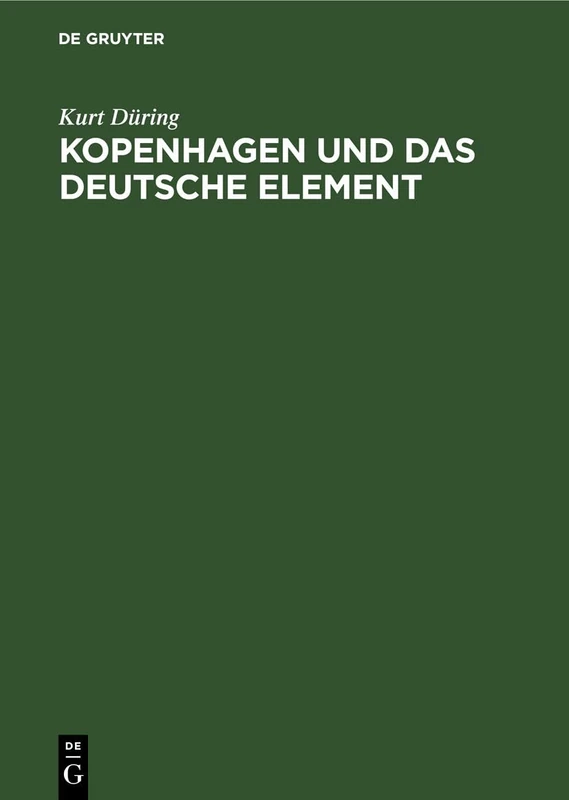 Kopenhagen Und Das Deutsche Element