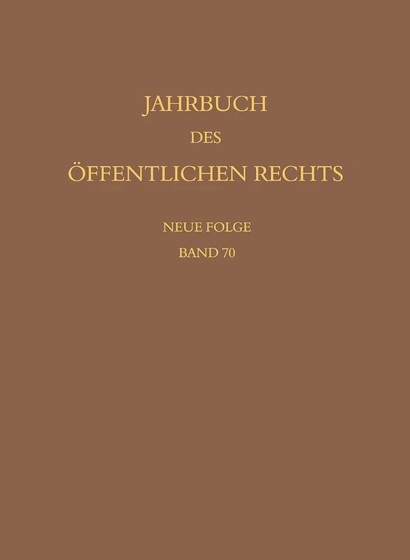 Jahrbuch des öffentlichen Rechts der Gegenwart. Neue Folge: 70 - Image 1