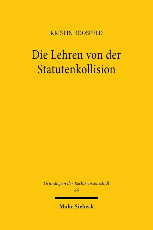 Die Lehren von der Statutenkollision: Eine Deutungsgeschichte aus Raum und Recht: 46 (Grundlagen der Rechtswissenschaft) - Image 1