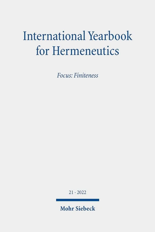International Yearbook for Hermeneutics: Volume 21 Focus: Finiteness - Image 1