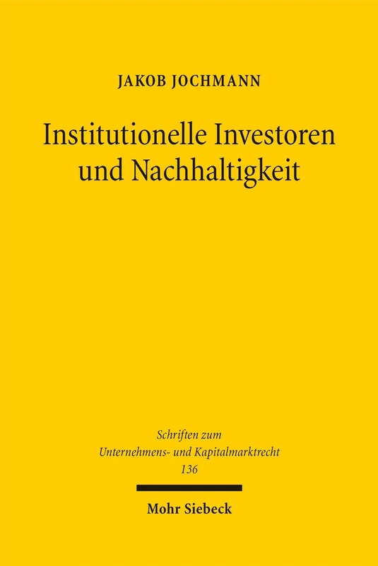 Mohr Siebeck - Institutionelle Investoren und Nachhaltigkeit