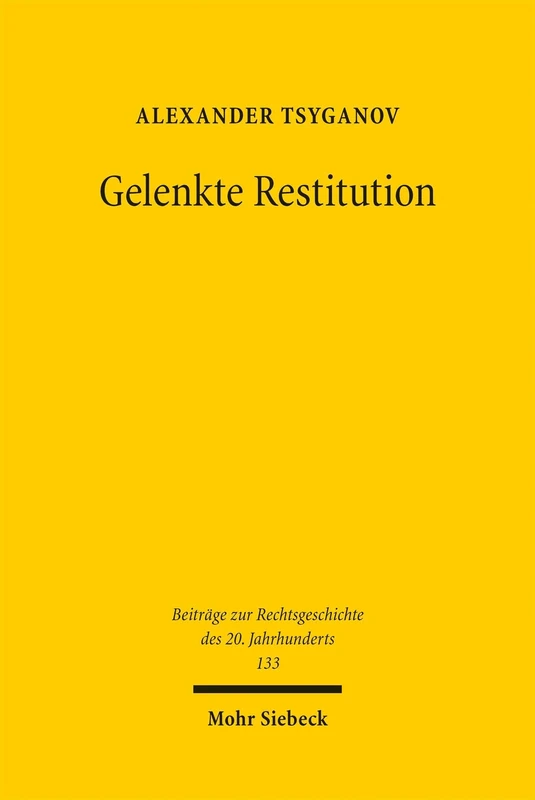 Gelenkte Restitution: Die Rückgabe "arisierten" Grundvermögens jüdischer Gemeinden in der SBZ und der DDR (Beiträge zur Rechtsgeschichte des 20. Jahrhunderts)