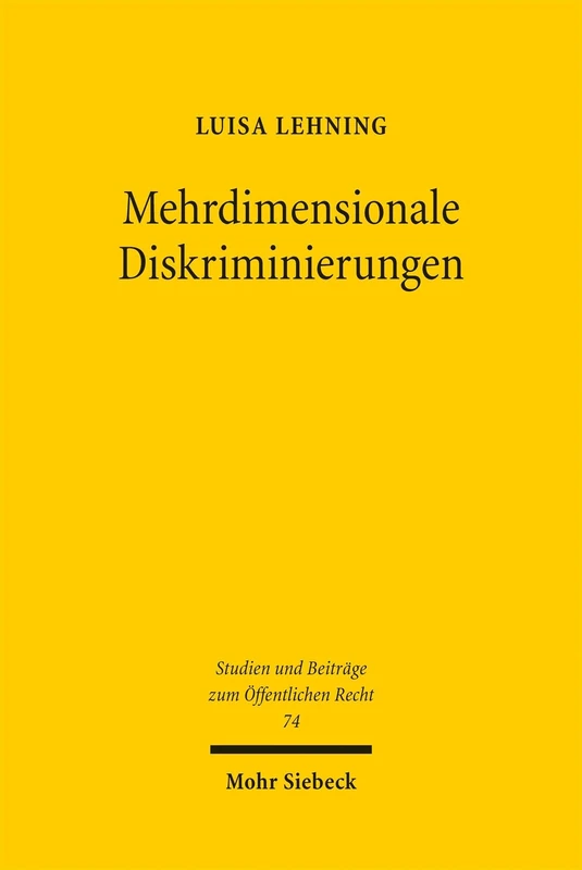 Mehrdimensionale Diskriminierungen: Rechtliche Erfassbarkeit von Intersektionalität und Benachteiligungsstrukturen am Beispiel von Art. 3 Abs. 3 GG (Studien und Beiträge zum Öffentlichen Recht)
