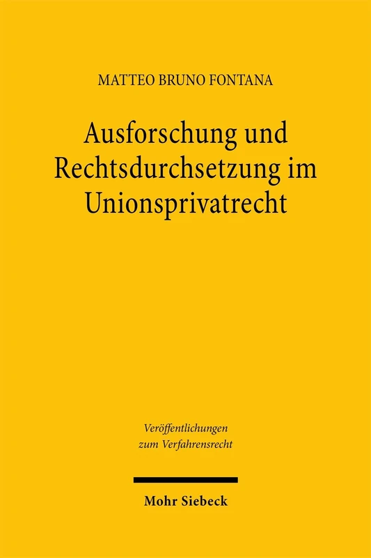 Ausforschung und Rechtsdurchsetzung im Unionsprivatrecht: Herleitung und Ausgestaltung eines allgemeinen unionsrechtlichen Informationsrechts (Veröffentlichungen zum Verfahrensrecht)
