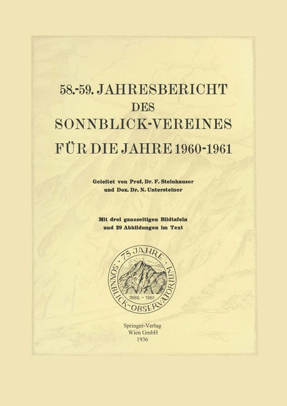 58.–59. Jahresbericht des Sonnblick-Vereines für die Jahre 1960–1961: 1960/61 - Image 1