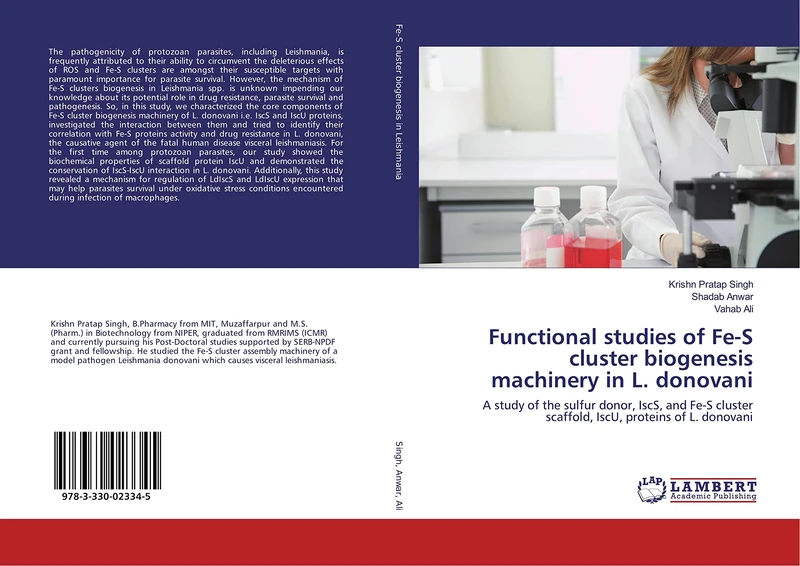 Functional studies of Fe-S cluster biogenesis machinery in L. donovani: A study of the sulfur donor, IscS, and Fe-S cluster scaffold, IscU, proteins of L. donovani - Image 1