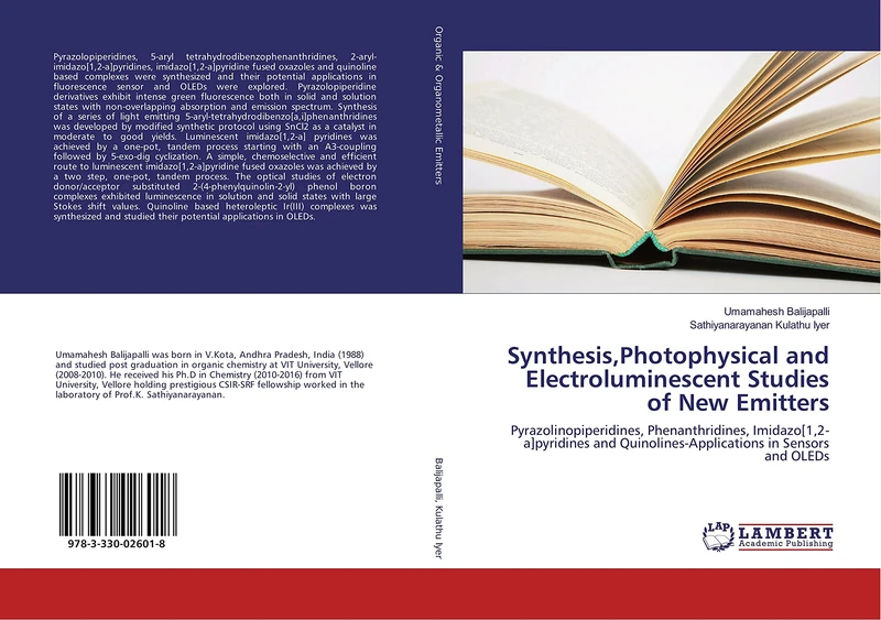 Synthesis,Photophysical and Electroluminescent Studies of New Emitters: Pyrazolinopiperidines, Phenanthridines, Imidazo[1,2-a]pyridines and Quinolines-Applications in Sensors and OLEDs