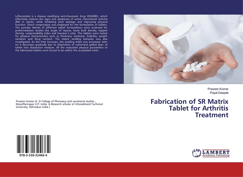Fabrication of SR Matrix Tablet for Arthritis Treatment - Image 1