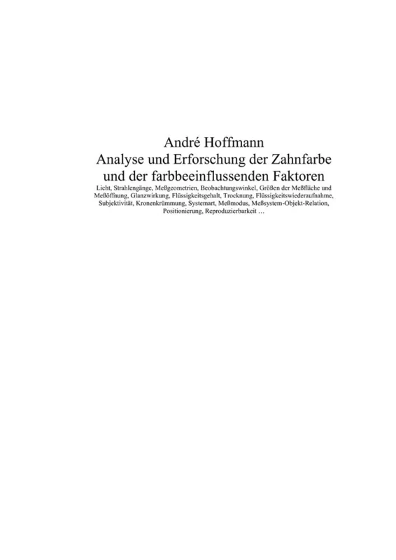 Analyse und Erforschung der Zahnfarbe und der farbbeeinflussenden Faktoren - Image 1