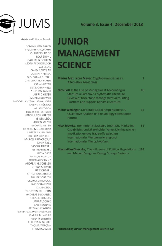 Junior Management Science, Volume 3, Issue 4, December 2018