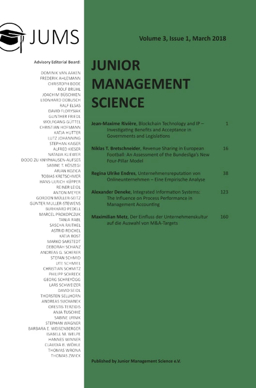 Junior Management Science, Volume 3, Issue 1, March 2018