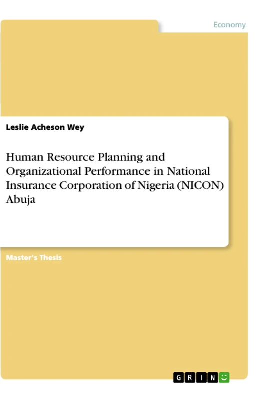 Human Resource Planning and Organizational Performance in National Insurance Corporation of Nigeria (NICON) Abuja - Image 1
