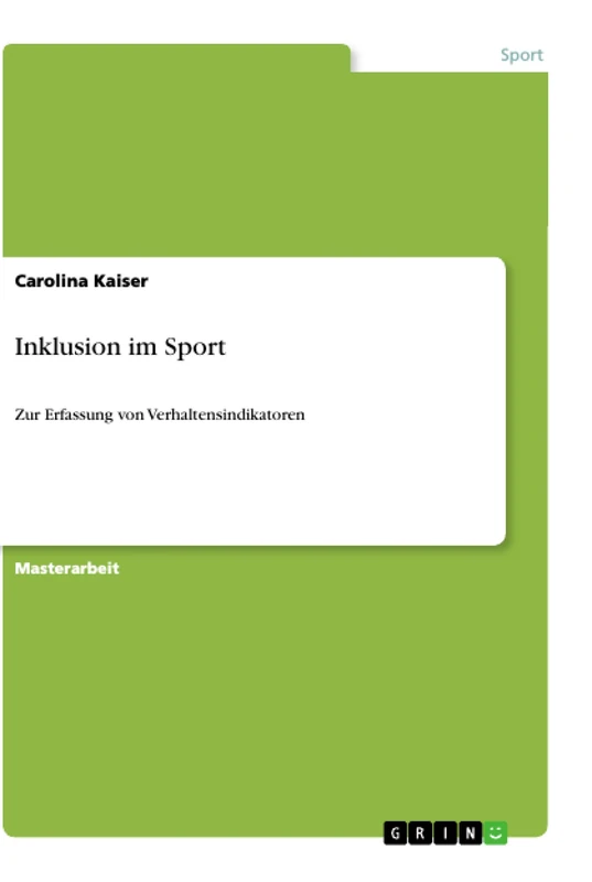 Inklusion im Sport: Zur Erfassung von Verhaltensindikatoren