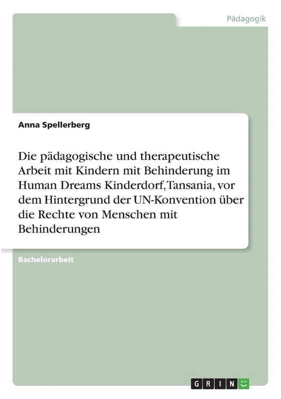 Die pädagogische und therapeutische Arbeit mit Kindern mit Behinderung im Human Dreams Kinderdorf, Tansania, vor dem Hintergrund der UN-Konvention über die Rechte von Menschen mit Behinderungen