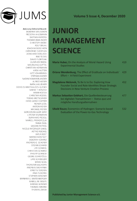Junior Management Science, Volume 5, Issue 4, December 2020